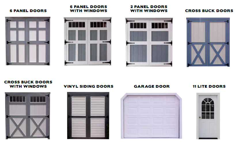 Custom Storage Shed Door Options