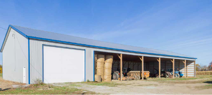 Custom Pole Barn for Hay Storage and Livestock